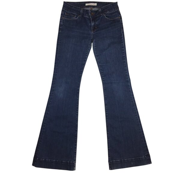 J Brand Love Story Flare Jeans Pure Wash Dark Blue Womens 28 Cotton Blend Denim - Picture 4 of 13